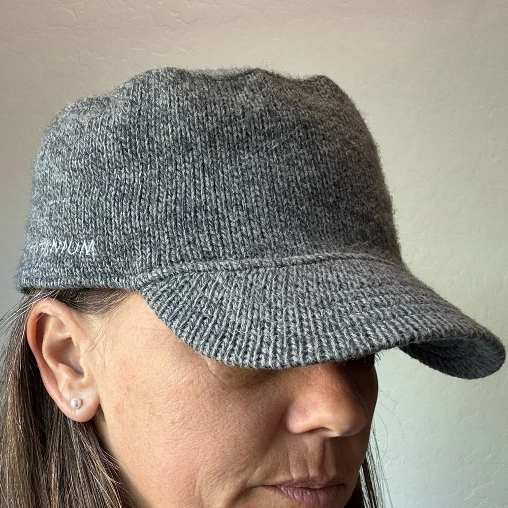 Columbia Titanium Unisex Military Cadet Fleece Lined Knit Wool Cap With Visor